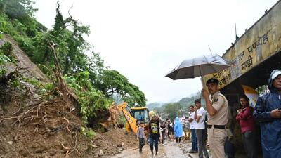 Damage due to rain and land slide in Mandi on Monday (HT) Damage due to rain and land slide in Mandi on Monday (HT)