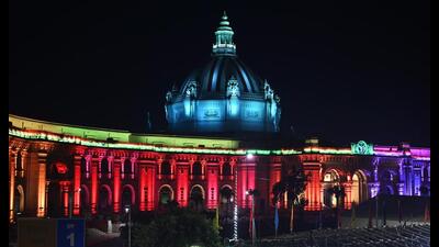 Decked up Vidhan Sabha in Lucknow for I-Day. (Deepak Gupta/HT)
