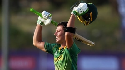 Dewald Brevis has the highest score in South Africa’s domestic T20 cricket (Twitter/ICC)