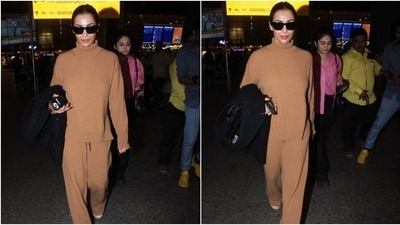 Malaika wore a turtleneck jumper in a mocha brown shade featuring a turtle neckline, full-length sleeves, droop shoulders, a relaxed silhouette skimming her enviable frame, a ribbed design, side slits, and cinched cuffs. (Instagram) Malaika wore a turtleneck jumper in a mocha brown shade featuring a turtle neckline, full-length sleeves, droop shoulders, a relaxed silhouette skimming her enviable frame, a ribbed design, side slits, and cinched cuffs. (Instagram)