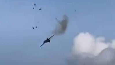 Screenshot from the video of the aircraft crash (Twitter)