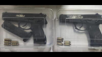 Police have recovered two foreign-made pistols along with a magazine and 10 live cartridges from the five operatives backed by Pakistan-based terrorist Harvinder Singh alias Rinda and Canada-based gangster-turned-terrorist Goldy Brar who were arrested in a special operation by the Punjab Police and a central security agency on Monday. (HT Photo) Police have recovered two foreign-made pistols along with a magazine and 10 live cartridges from the five operatives backed by Pakistan-based terrorist Harvinder Singh alias Rinda and Canada-based gangster-turned-terrorist Goldy Brar who were arrested in a special operation by the Punjab Police and a central security agency on Monday. (HT Photo)