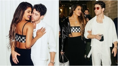 Priyanka Chopra and Nick Jonas pose for a sizzling photoshoot during the Jonas Brothers concert. (Instagram) Priyanka Chopra and Nick Jonas pose for a sizzling photoshoot during the Jonas Brothers concert. (Instagram)