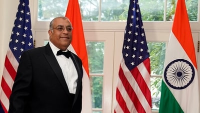 Neeraj Khemlani arrive for the State Dinner with President Joe Biden and India's Prime Minister Narendra Modi at the White House, Thursday, June 22, 2023, in Washington. (AP) Neeraj Khemlani arrive for the State Dinner with President Joe Biden and India's Prime Minister Narendra Modi at the White House, Thursday, June 22, 2023, in Washington. (AP)