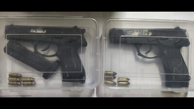 With the arrest of five operatives of terror outfit Babbar Khalsa International (BKI) the police recovered two foreign-made 9mm pistols along with ammunition from their possession. (HT photo) With the arrest of five operatives of terror outfit Babbar Khalsa International (BKI) the police recovered two foreign-made 9mm pistols along with ammunition from their possession. (HT photo)