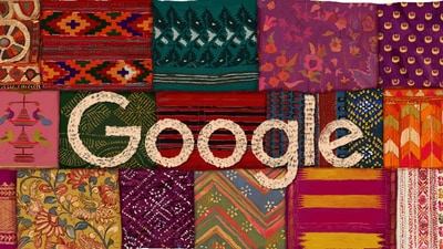 Independence Day 2023: Doodle display of textile craft forms of various Indian states seen on Google homepage on Tuesday. Independence Day 2023: Doodle display of textile craft forms of various Indian states seen on Google homepage on Tuesday.