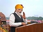 Indian Prime Minister Narendra Modi speaks at Red Fort on country's Independence Day in New Delhi. (AP) Indian Prime Minister Narendra Modi speaks at Red Fort on country's Independence Day in New Delhi. (AP)