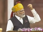 Prime Minister Narendra Modi speaks during his address on the country's 77th Independence Day, at the historic Red Fort in New Delhi, Tuesday, 