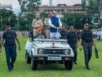 Manipur Chief Minister N. Biren Singh inspecting a Guard of Honour on the occasion of the 77th Independence Day Manipur Chief Minister N. Biren Singh inspecting a Guard of Honour on the occasion of the 77th Independence Day