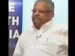 Snapshot of Rakesh Jhunjhunwala sharing about his role model. Snapshot of Rakesh Jhunjhunwala sharing about his role model.