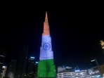 Burj Khalifa illuminated in colours of Indian flag on Independence Day