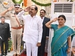 K Chandrasekhar Rao said Telangana is shining with continuous electricity transmission while there are streams, bends and check dams overflowing with water