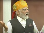 Prime Minister Narendra Modi addressing the nation from the ramparts of Red Fort on Independence Day.