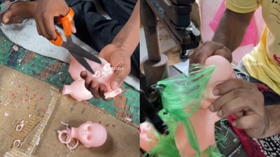 Snapshot of the process through which dolls are made. (Instagram/@Alif Middya) Snapshot of the process through which dolls are made. (Instagram/@Alif Middya)