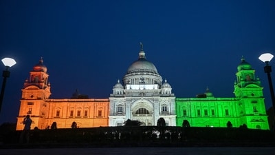 The Victoria Memorial is illuminated with India's national flag on the country's Independence Day in Kolkata. (AFP) The Victoria Memorial is illuminated with India's national flag on the country's Independence Day in Kolkata. (AFP)