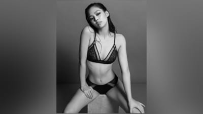 This photoshoot shows Jennie posing for the fall campaign dressed in an embroidered sheer bralette and matching bottoms. (Instagram/@calvinklein) This photoshoot shows Jennie posing for the fall campaign dressed in an embroidered sheer bralette and matching bottoms. (Instagram/@calvinklein)