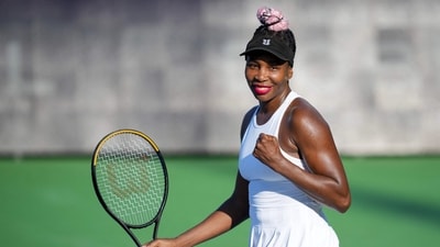 Venus Williams of the United States celebrates winning the match point against Veronika Kudermetova of Russia during their second-round match at the Western & Southern Open (Getty Images via AFP) Venus Williams of the United States celebrates winning the match point against Veronika Kudermetova of Russia during their second-round match at the Western & Southern Open (Getty Images via AFP)