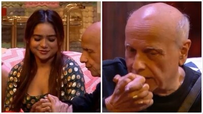 Manisha Rani with Mahesh Bhatt in an episode of Bigg Boss OTT 2. Manisha Rani with Mahesh Bhatt in an episode of Bigg Boss OTT 2.