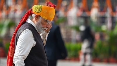 PM Modi predicted BJP's win in 2024 election from the ramparts of Red Fort on Independence Day 2023. (Hindustan Times) PM Modi predicted BJP's win in 2024 election from the ramparts of Red Fort on Independence Day 2023. (Hindustan Times)