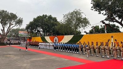 Preperations in place at the Red Fort ahead of Prime Minister Narendra Modi's address on the country's 77th Independence Day, in New Delhi. (PTI) Preperations in place at the Red Fort ahead of Prime Minister Narendra Modi's address on the country's 77th Independence Day, in New Delhi. (PTI)