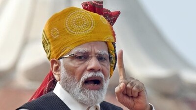 Prime Minister Narendra Modi delivers his Independence Day speech from the ramparts of the Red Fort on Tuesday (HT Photo/Sanjeev Verma) Prime Minister Narendra Modi delivers his Independence Day speech from the ramparts of the Red Fort on Tuesday (HT Photo/Sanjeev Verma)