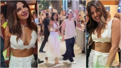 Priyanka Chopra supports Nick Jonas at the Jonas Brothers concert wearing a Malti Marie name necklace. (Instagram) Priyanka Chopra supports Nick Jonas at the Jonas Brothers concert wearing a Malti Marie name necklace. (Instagram)