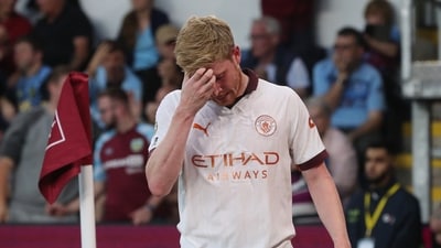 Manchester City's Kevin De Bruyne after being substituted due to injury (REUTERS)