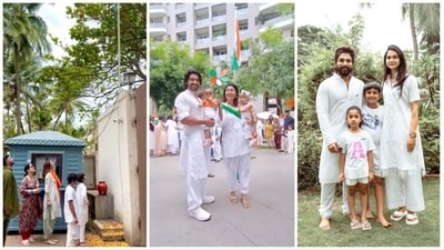 Shilpa Shetty, Gurmeet Chaudhary and Allu Arjun celebrated Independence Day with their families. Shilpa Shetty, Gurmeet Chaudhary and Allu Arjun celebrated Independence Day with their families.
