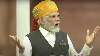 Prime Minister Narendra Modi addressing the nation from the ramparts of Red Fort on Independence Day.