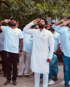 Allu Arjun celebrated Independence Day. Allu Arjun celebrated Independence Day.
