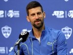 Novak Djokovic of Serbia fields questions from the media during the Western & Southern Open Novak Djokovic of Serbia fields questions from the media during the Western & Southern Open