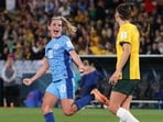 England's Ella Toone celebrates scoring a goal