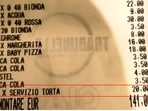 Viral image of the restaurant bill showing charge for slicing a cake. Viral image of the restaurant bill showing charge for slicing a cake.