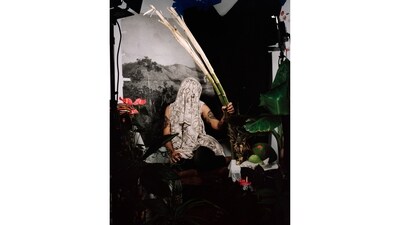 ‘Edges,’ archival inkjet print, 2020. Tracing her roots to African, Indian, Jamaican and Trinidadian ancestry, artist Samantha Box finds a home within the diaspora. In her work ‘Constructions,’ Box builds tableaux and still-life images using family heirlooms and objects carrying cultural memory. Plants, local to the Caribbean and “alien” to the United States, are grown under artificial lights ‒ stand-ins for immigrant populations, they adopt strategies, that are crucial for survival in foreign lands, writes Tanvi Mishra, the curator of the exhibition. (Samantha Box) ‘Edges,’ archival inkjet print, 2020. Tracing her roots to African, Indian, Jamaican and Trinidadian ancestry, artist Samantha Box finds a home within the diaspora. In her work ‘Constructions,’ Box builds tableaux and still-life images using family heirlooms and objects carrying cultural memory. Plants, local to the Caribbean and “alien” to the United States, are grown under artificial lights ‒ stand-ins for immigrant populations, they adopt strategies, that are crucial for survival in foreign lands, writes Tanvi Mishra, the curator of the exhibition. (Samantha Box)