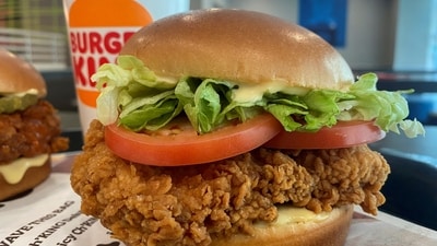 A Burger King sandwich is on display. (REUTERS)