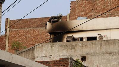 Burn marks at the spot in Ludhiana’s New Shivpuri where the boy was electrocuted. (Manish//HT)