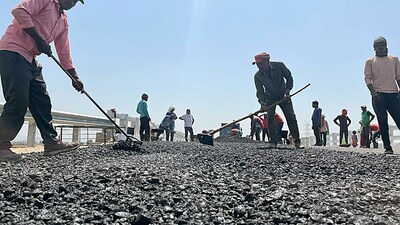 Construction work is in full swing of the Delhi–Amritsar–Katra Expressway. (ANI)