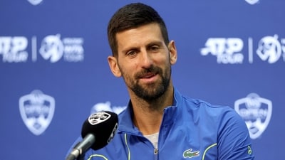 Novak Djokovic of Serbia fields questions from the media during the Western & Southern Open (Getty Images via AFP) Novak Djokovic of Serbia fields questions from the media during the Western & Southern Open (Getty Images via AFP)