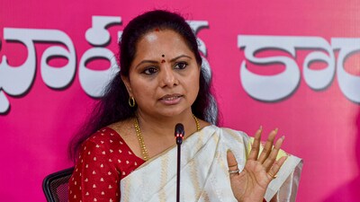 BRS MLC K Kavitha. (PTI) BRS MLC K Kavitha. (PTI)