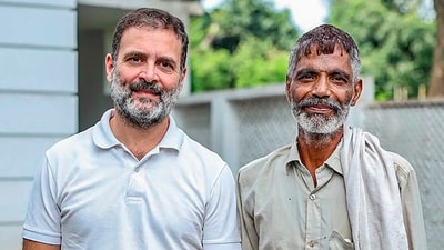 Rahul Gandhi recently hosted vegetable seller Rameshwar for lunch. Rahul Gandhi recently hosted vegetable seller Rameshwar for lunch.