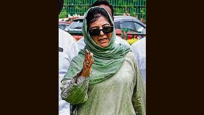Peoples Democratic Party chief Mehbooba Mufti at the Supreme Court premises in New Delhi on Wednesday. (ANI) Peoples Democratic Party chief Mehbooba Mufti at the Supreme Court premises in New Delhi on Wednesday. (ANI)