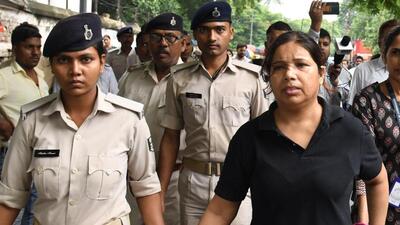 Srijan Mahila Vikas Sahyog Samiti (SMVSS) secretary Rajnii Priya, an accused in the ₹1,000 crore Srijan case, being produced at Civil Court in Patna on August 11 (HT Photo/Santosh Kumar) Srijan Mahila Vikas Sahyog Samiti (SMVSS) secretary Rajnii Priya, an accused in the ₹1,000 crore Srijan case, being produced at Civil Court in Patna on August 11 (HT Photo/Santosh Kumar)