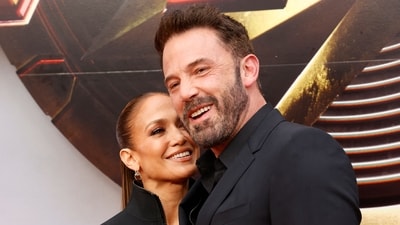 US actors Jennifer Lopez (L) and Ben Affleck arrive for the world premiere of "The Flash" at Ovation Hollywood in Hollywood, California, on June 12, 2023. (Photo by Michael Tran / AFP) (AFP)