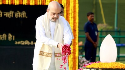 Union minister Amit Shah at Saidav Atal Memorial in New Delhi on Wednesday. (X/@AmitShah) Union minister Amit Shah at Saidav Atal Memorial in New Delhi on Wednesday. (X/@AmitShah)