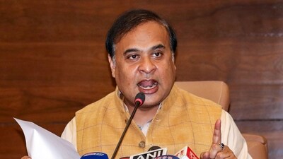 Assam Chief Minister Himanta Biswa Sarma addresses a press conference, in Guwahati, Tuesday, Aug. 8, 2023. (PTI) Assam Chief Minister Himanta Biswa Sarma addresses a press conference, in Guwahati, Tuesday, Aug. 8, 2023. (PTI)