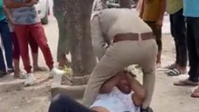 The video showed the cop in uniform severely slapping, punching and kicking a civilian who finally fell unconscious.