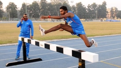 File photo of Avinash Sable during his training session at NIS Patiala. (Bharat Bhushan / HT Photo)
