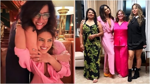 Priyanka Chopra with her mother-in-law, mom, and friends. (Instagram) Priyanka Chopra with her mother-in-law, mom, and friends. (Instagram)