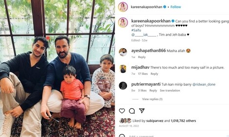 Saif poses with his boys' gang.