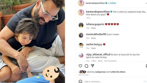 Saif with his kids Jeh and Taimur.